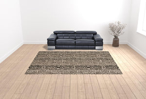 Homeroots 10' X 13' Brown Taupe And Ivory Striped Stain Resistant Area Rug Brown,Taupe,Ivory Polyester 515029
