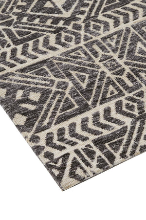 Homeroots 10' X 13' Gray Black And Ivory Striped Stain Resistant Area Rug Gray,Black,Ivory Polyester 515030