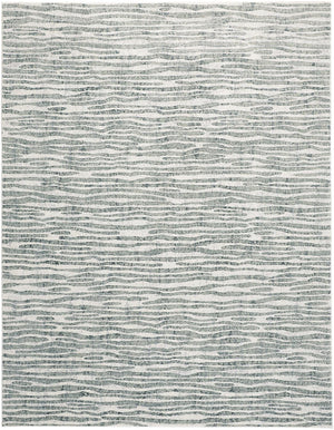 Homeroots 10' X 13' Gray Green And Ivory Striped Distressed Stain Resistant Area Rug  Polypropylene 515031