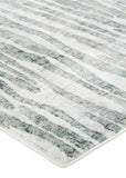 Homeroots 10' X 13' Gray Green And Ivory Striped Distressed Stain Resistant Area Rug  Polypropylene 515031