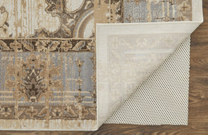 Homeroots 9' X 12' Tan Brown And Gray Power Loom Distressed Area Rug  Viscose 515035