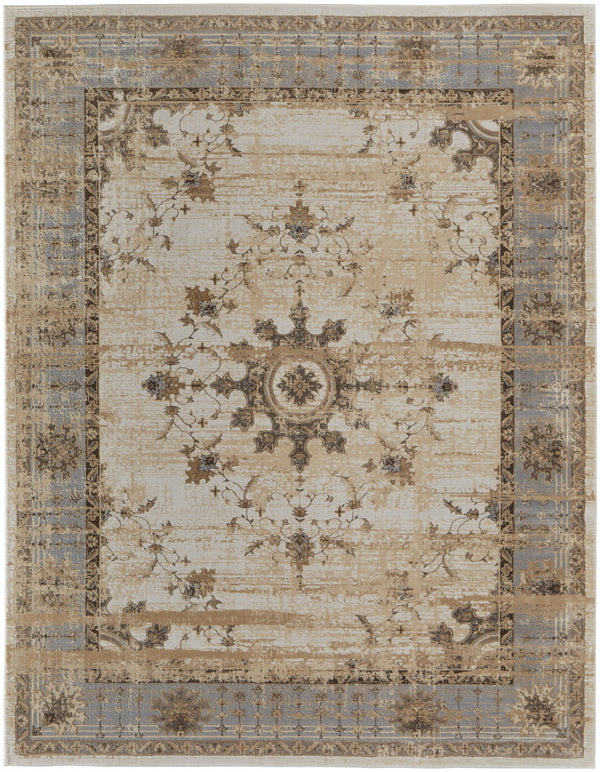 Homeroots 10' X 14' Tan Brown And Gray Power Loom Distressed Area Rug  Viscose 515036