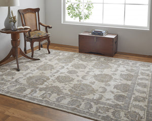 HomeRoots 9' Elegant Tan and Brown Oriental Area Rug - Luxurious Viscose Pile for Timeless Home Decor Style 10' X 14' 515039