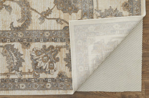 HomeRoots 9' Elegant Tan and Brown Oriental Area Rug - Luxurious Viscose Pile for Timeless Home Decor Style 10' X 14' 515039