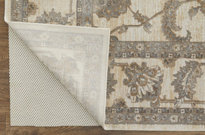 HomeRoots 9' Elegant Tan and Brown Oriental Area Rug - Luxurious Viscose Pile for Timeless Home Decor Style 12' X 15' 515040