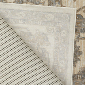 HomeRoots 9' Elegant Tan and Brown Oriental Area Rug - Luxurious Viscose Pile for Timeless Home Decor Style 12' X 15' 515040