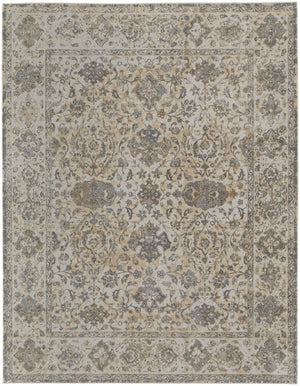HomeRoots 9' Elegant Gray Ivory Tan Oriental Area Rug – Luxurious Design, Durable, Ideal for Any Room Decor 9' X 12' 515041