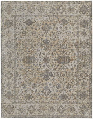 HomeRoots 9' Elegant Gray Ivory Tan Oriental Area Rug – Luxurious Design, Durable, Ideal for Any Room Decor 10' X 14' 515042
