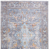 Homeroots 9' X 12' Blue Gray And Orange Floral Area Rug  Polyester 515054