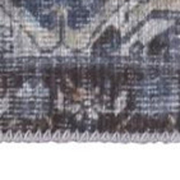 HomeRoots 5' Blue and Ivory Floral Medallion Area Rug - Timeless Style, Durable Design for Any Room Décor 8' X 10' 515065