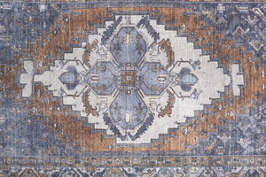 HomeRoots 5' Blue and Ivory Floral Medallion Area Rug - Timeless Style, Durable Design for Any Room Décor 8' X 10' 515065