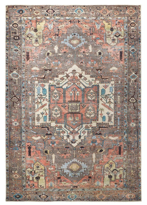 HomeRoots 5' Luxurious Taupe and Ivory Medallion Area Rug – Timeless Elegance for Any Space, Easy Care 5' X 8' 515068
