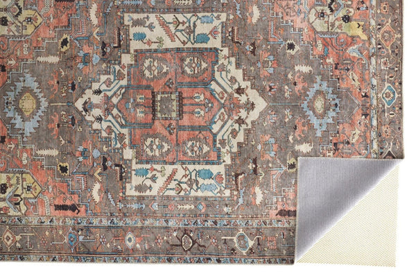 HomeRoots 5' Luxurious Taupe and Ivory Medallion Area Rug – Timeless Elegance for Any Space, Easy Care 5' X 8' 515068