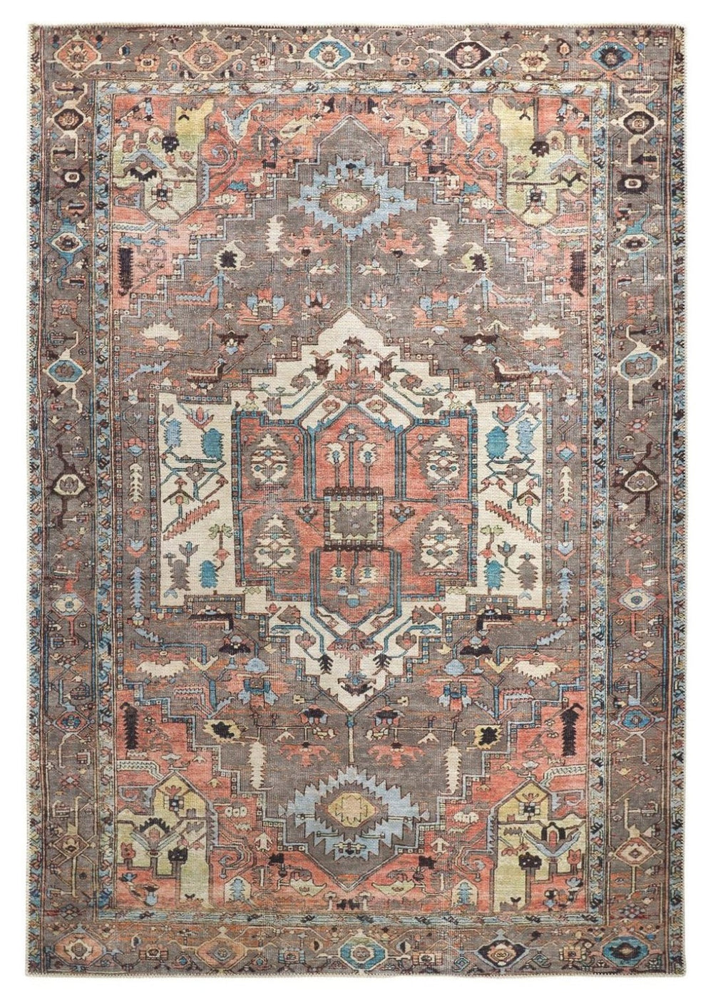 HomeRoots 5' Luxurious Taupe and Ivory Medallion Area Rug – Timeless Elegance for Any Space, Easy Care 8' X 10' 515069