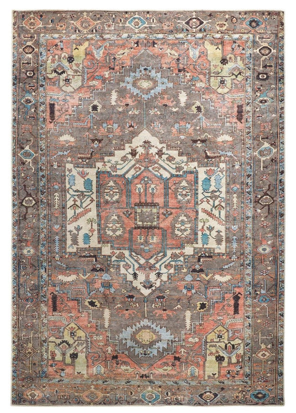 HomeRoots 5' Luxurious Taupe and Ivory Medallion Area Rug – Timeless Elegance for Any Space, Easy Care 9' X 12' 515070