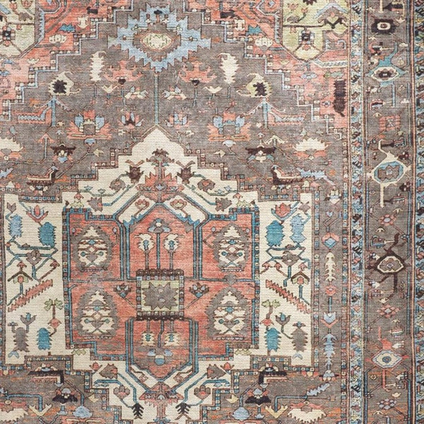 HomeRoots 5' Luxurious Taupe and Ivory Medallion Area Rug – Timeless Elegance for Any Space, Easy Care 9' X 12' 515070