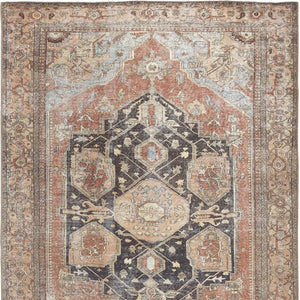 HomeRoots 5' Abstract Area Rug in Orange, Brown & Taupe – Turkish-Made, Durable Comfort for Modern Spaces 8' X 10' 515077