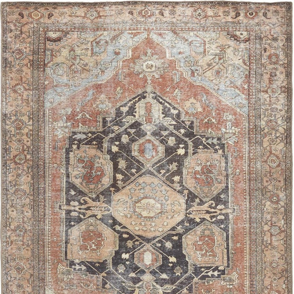 HomeRoots 5' Abstract Area Rug in Orange, Brown & Taupe – Turkish-Made, Durable Comfort for Modern Spaces 9' X 12' 515078