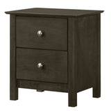 English Elm Doviin Grey 2-Drawer Nightstand With Metal Pull Knob