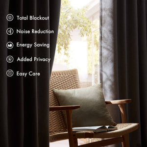 English Elm 2-pk Blackout Curtain Panels Quilted Thermal Noise Reducing Bedroom Privacy Drapes Grey B035P496618