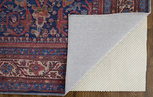 Homeroots 4' X 6' Red Blue And Tan Floral Power Loom Area Rug  Polyester 515105