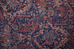 Homeroots 8' Red Blue And Tan Floral Power Loom Runner Rug  Polyester 515110