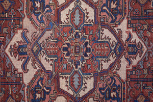HomeRoots 5' Timeless Elegance Floral Area Rug in Rich Red, Tan, and Blue for Living Room & Entryway Decor 5' X 8' 515113