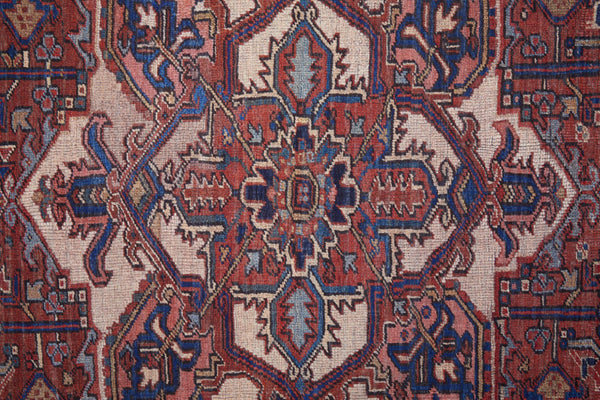 HomeRoots 5' Timeless Elegance Floral Area Rug in Rich Red, Tan, and Blue for Living Room & Entryway Decor 5' X 8' 515113