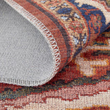 Homeroots 4' X 6' Red Tan And Blue Floral Power Loom Area Rug  Polyester 515147