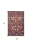 Homeroots 8' X 10' Red Tan And Blue Floral Power Loom Area Rug  Polyester 515149