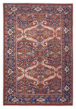 Homeroots 9' X 12' Red Tan And Blue Floral Power Loom Area Rug  Polyester 515150