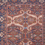 Homeroots 9' X 12' Red Tan And Blue Floral Power Loom Area Rug  Polyester 515150