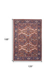 Homeroots 10' X 14' Red Tan And Blue Floral Power Loom Area Rug  Polyester 515151