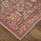 Homeroots 4' X 6' Red Tan And Pink Floral Power Loom Area Rug  Polyester 515154