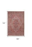 Homeroots 9' X 12' Red Tan And Pink Floral Power Loom Area Rug  Polyester 515157