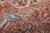 Homeroots 8' Red Tan And Pink Floral Power Loom Runner Rug  Polyester 515159