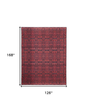 HomeRoots 10'' Bold Red and Black Floral Power Loom Area Rug - Classic Design for Warmth and Style 10' X 14' 515200