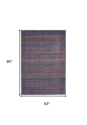 HomeRoots 5' Floral Power Loom Area Rug in Vibrant Blue, Pink, and Purple - Perfect for Any Room Decor 5' X 8' 515211