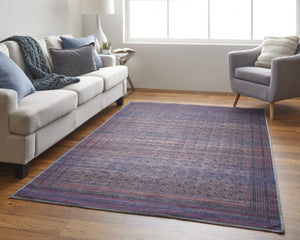 HomeRoots 5' Floral Power Loom Area Rug in Vibrant Blue, Pink, and Purple - Perfect for Any Room Decor 5' X 8' 515211