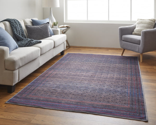 HomeRoots 5' Floral Power Loom Area Rug in Vibrant Blue, Pink, and Purple - Perfect for Any Room Decor 5' X 8' 515211