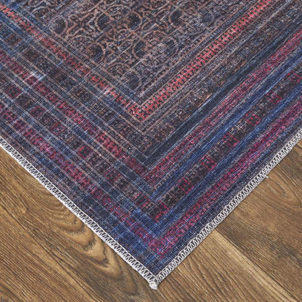HomeRoots 5' Floral Power Loom Area Rug in Vibrant Blue, Pink, and Purple - Perfect for Any Room Decor 5' X 8' 515211