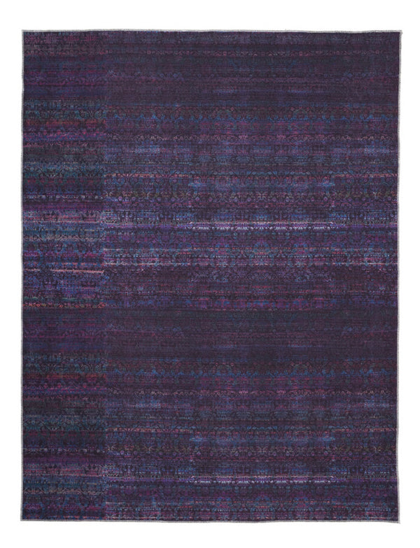 Homeroots 8' X 10' Blue And Purple Striped Power Loom Area Rug  Polyester 515233