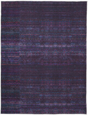 Homeroots 10' X 14' Blue And Purple Striped Power Loom Area Rug  Polyester 515235