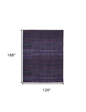 Homeroots 10' X 14' Blue And Purple Striped Power Loom Area Rug  Polyester 515235