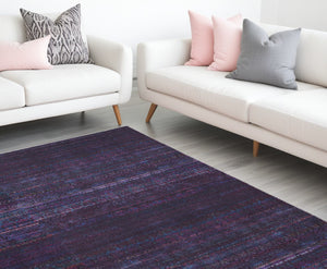 Homeroots 10' X 14' Blue And Purple Striped Power Loom Area Rug  Polyester 515235