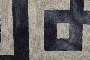 Homeroots 4' X 6' Ivory And Black Wool Tufted Handmade Area Rug  Wool 515241