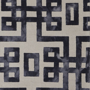 Homeroots 8' X 11' Ivory And Black Wool Tufted Handmade Area Rug  Wool 515243