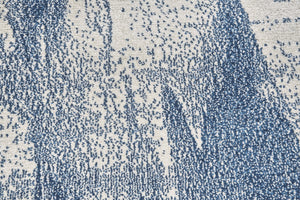 HomeRoots 7' Blue and Ivory Abstract Area Rug for Modern Comfort, Durable, Kid and Pet Friendly, Easy Care 7' X 10' 515251