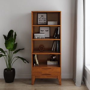 English Elm Harper - Mid-Century Modern Bookcase With Adjustable Shelves & Drawer For Stylish Storage Solutions B136P158716