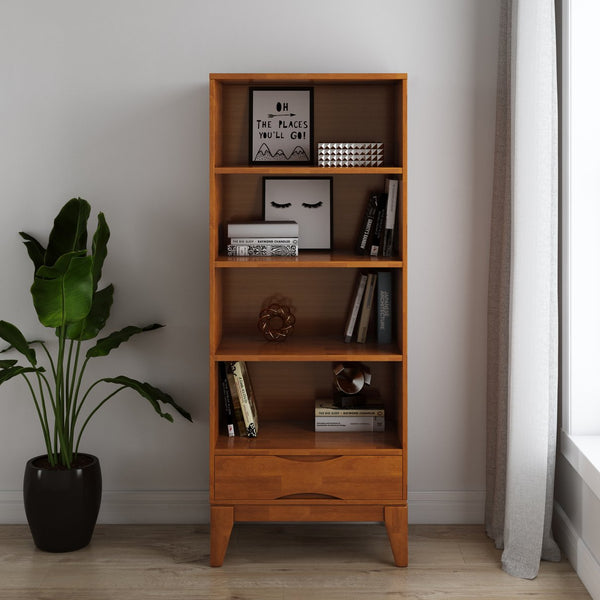 English Elm Harper - Mid-Century Modern Bookcase With Adjustable Shelves & Drawer For Stylish Storage Solutions B136P158716
